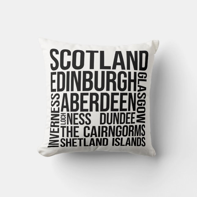 Scotland Cities Word Art - Edinburgh Travel Cushion (Front)