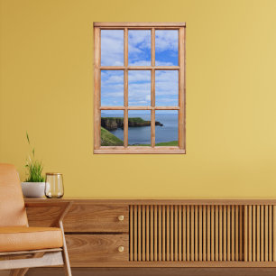 Scotland Coast, Sky and Ocean View from a Window Poster