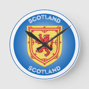 Scotland Coat of Arms Circle Shape Round Clock