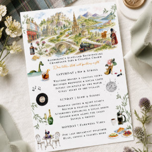 Scotland Custom Bachelorette Itinerary Invitation