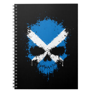 Scotland Dripping Splatter Skull Spiral Notebook