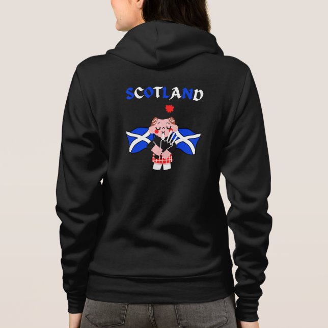 Scotland Flag Bagpipes Bagpiper Scottish Hoodie (Back)