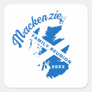 Scotland Flag Family Reunion  Square Sticker