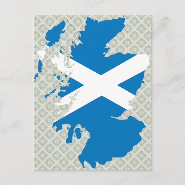 Scotland Flag Map full size Postcard (Front)