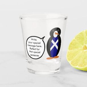 Scotland Flag Wildlife Penguin Personalised Gift Shot Glass
