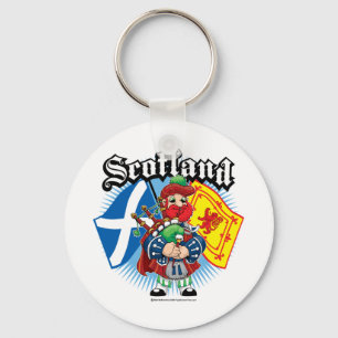Scotland Flags and Piper Key Ring