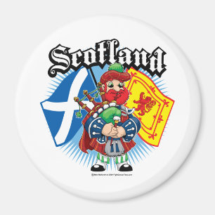Scotland Flags and Piper Magnet
