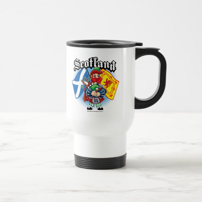 Scotland Flags and Piper Travel Mug (Right)