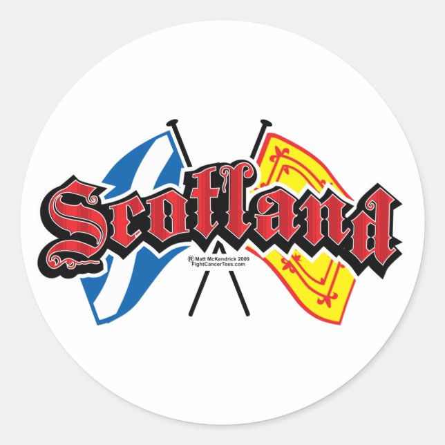 Scotland Flags Classic Round Sticker (Front)