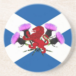 Scotland, flower thistle, Rampant lion Coaster