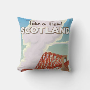 Scotland Fourth Bridge Travel poster. Cushion