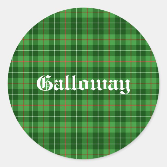 Scotland Galloway District Tartan Personalised Classic Round Sticker (Front)