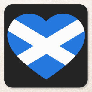 Scotland Heartflag coastercn Square Paper Coaster