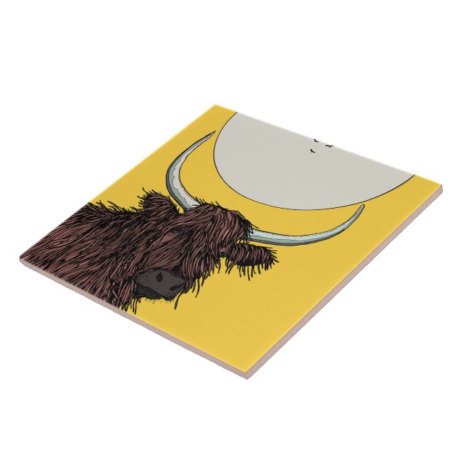 Scotland Highland Cow Tile (Side)