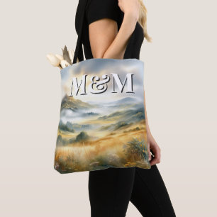 Scotland Highlands Aesthetic, Monogram Modern Tote Bag