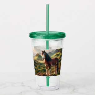 Scotland highlands Clydesdale horse Acrylic Tumbler