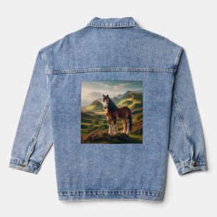 Scotland highlands Clydesdale horse Denim Jacket
