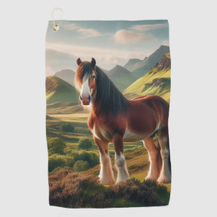 Scotland highlands Clydesdale horse Golf Towel