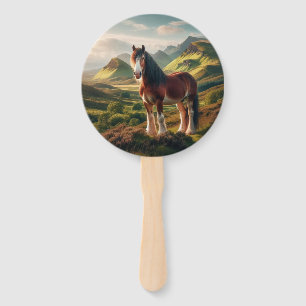 Scotland highlands Clydesdale horse Hand Fan