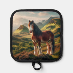 Scotland highlands Clydesdale horse Pot Holder
