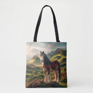 Scotland highlands Clydesdale horse Tote Bag