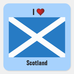 SCOTLAND: I Love Scotland Square Sticker