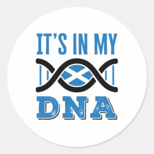Scotland It's In My DNA Scottish Flag Pride Classic Round Sticker