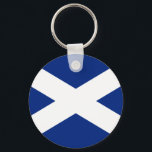 Scotland Key Ring<br><div class="desc">This design shows the flag of Scotland,  the Scottish saltire,  in patriotic blue and white.</div>