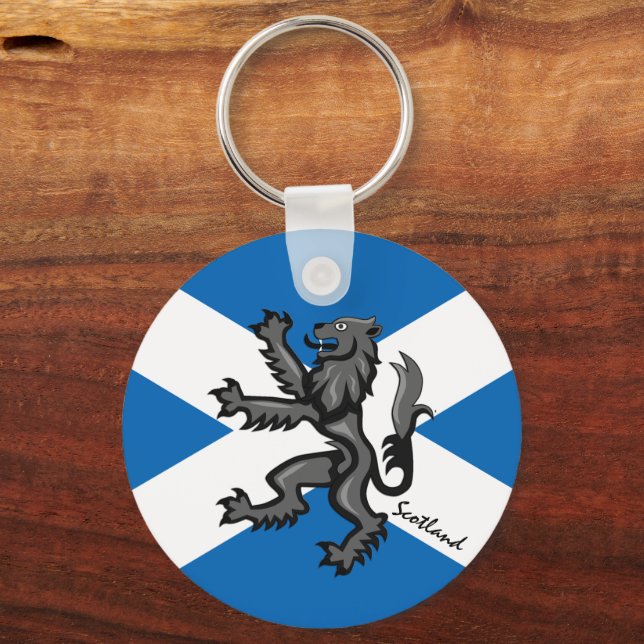 Scotland keychain, patriotic Scottish Rampant Key Ring (Front)