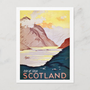 Scotland landscape, vintage travel postcard