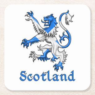 Scotland Lion Rampant Square Paper Coaster