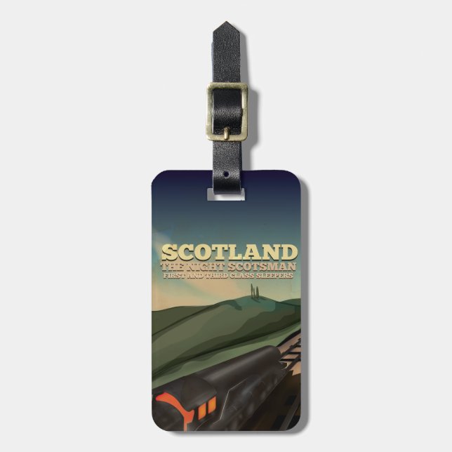 Scotland Locomotive Travel Poster Luggage Tag (Front Vertical)