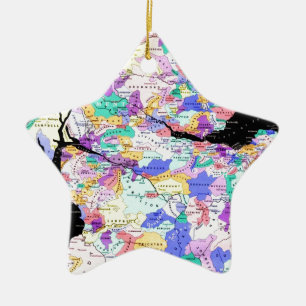 Scotland Map Scottish Clans Photo Ceramic Tree Decoration