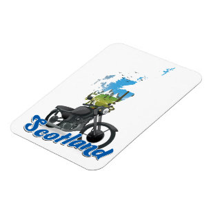 Scotland Motorcycle map travel poser Magnet