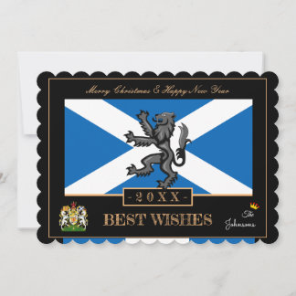 Scotland New Year Card, Rampant, Scottish Flag Holiday Card