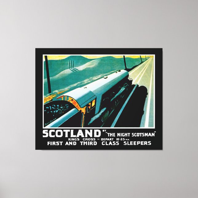 Scotland Night Express Train Canvas Print (Front)