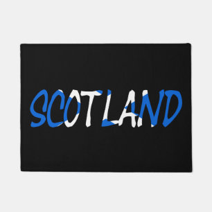 Scotland overlaid on Scottish Flag dmcnt Doormat