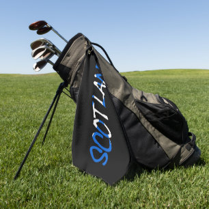 Scotland overlaid on Scottish Flag gtcnt Golf Towel