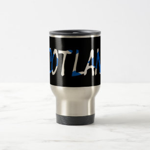 Scotland overlaid on Scottish Flag mugcn Travel Mug