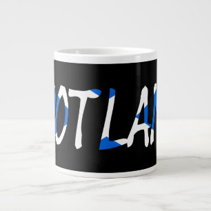 Scotland overlaid on Scottish Flag mugcnt Large Coffee Mug