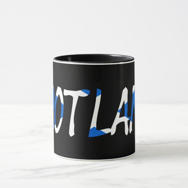Scotland overlaid on Scottish Flag mugcnt Mug (Center)