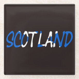 Scotland overlaid Scottish Flag coastercn Glass Coaster