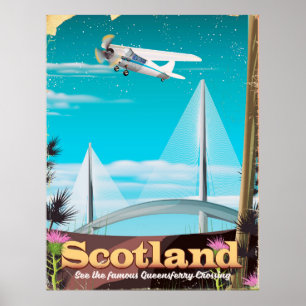 Scotland Queensferry Crossing travel poster