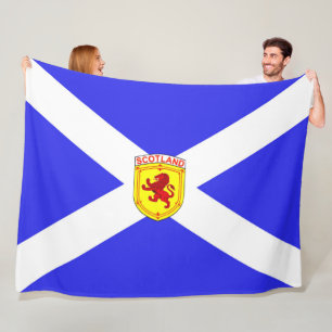 Scotland, Rampant lion, Ancient flag of Scotland Fleece Blanket