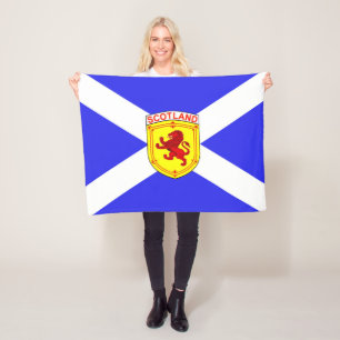 Scotland, Rampant lion, Ancient flag of Scotland Fleece Blanket