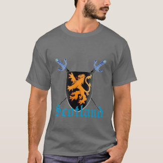 Scotland Rampant Lion Cross Swords Tee Customised