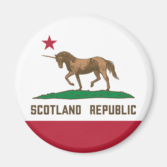 Scotland Republic California Flag Unicorn Magnet (Front)