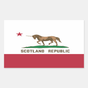 Scotland Republic California Flag Unicorn Rectangular Sticker