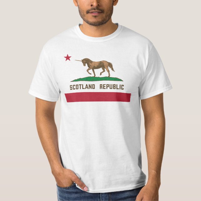 Scotland Republic California Flag Unicorn T-Shirt (Front)