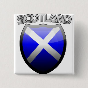 Scotland Retro Glass 15 Cm Square Badge